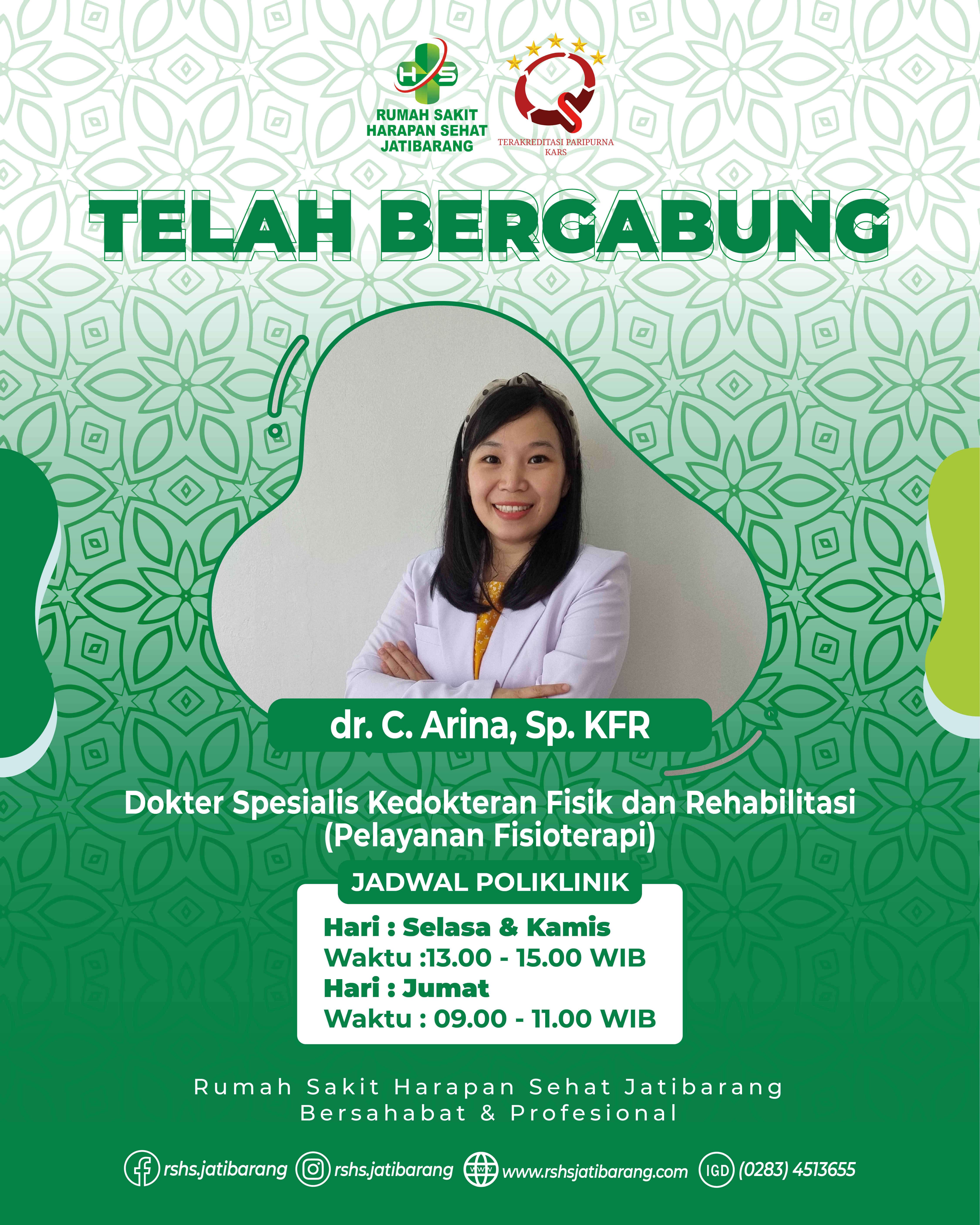 Telah Bergabung Dokter Spesialis Kedokteran Fisik dan Rehabilitasi