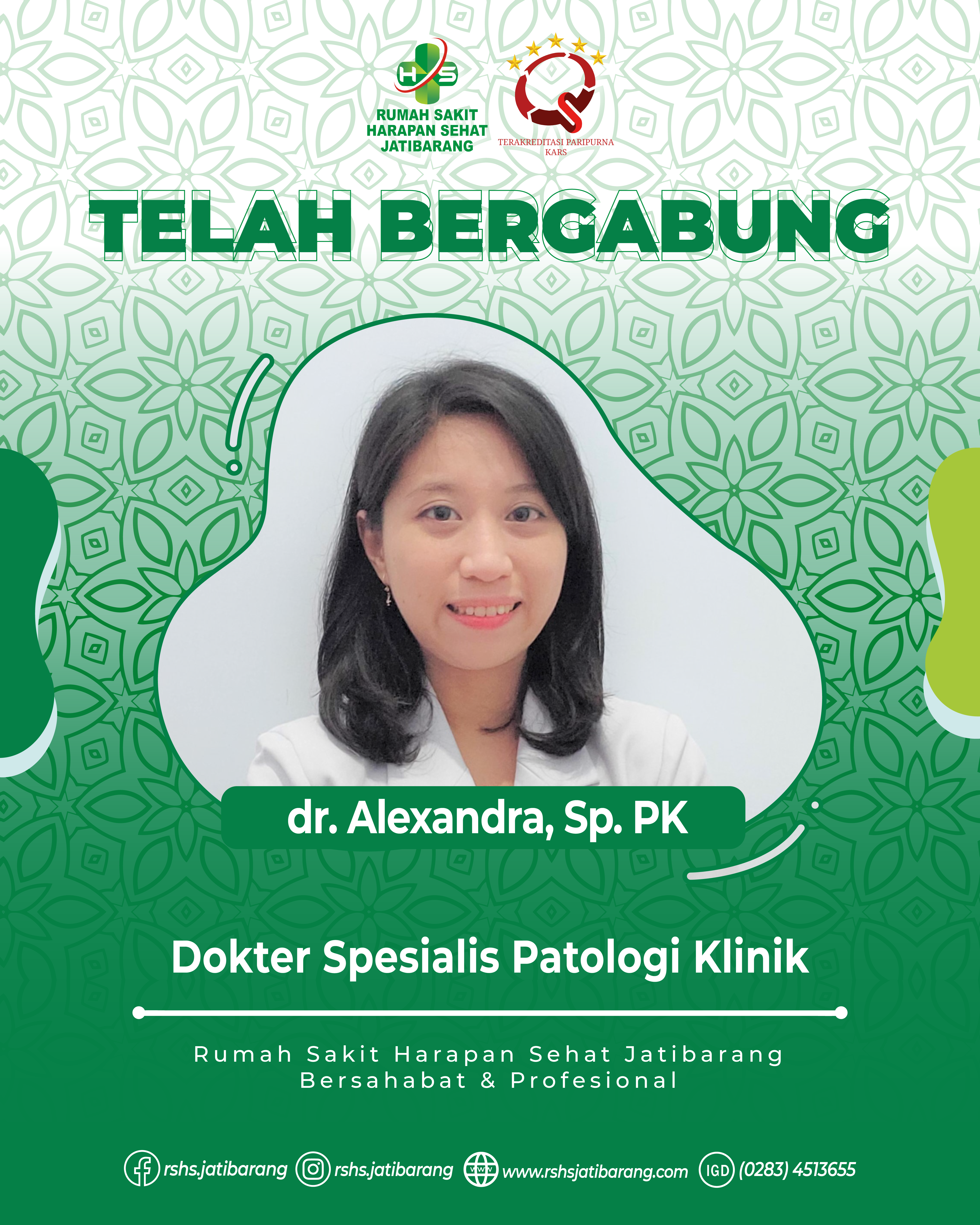TELAH BERGABUNG DOKTER SPESIALIS PATOLOGI KLINIK